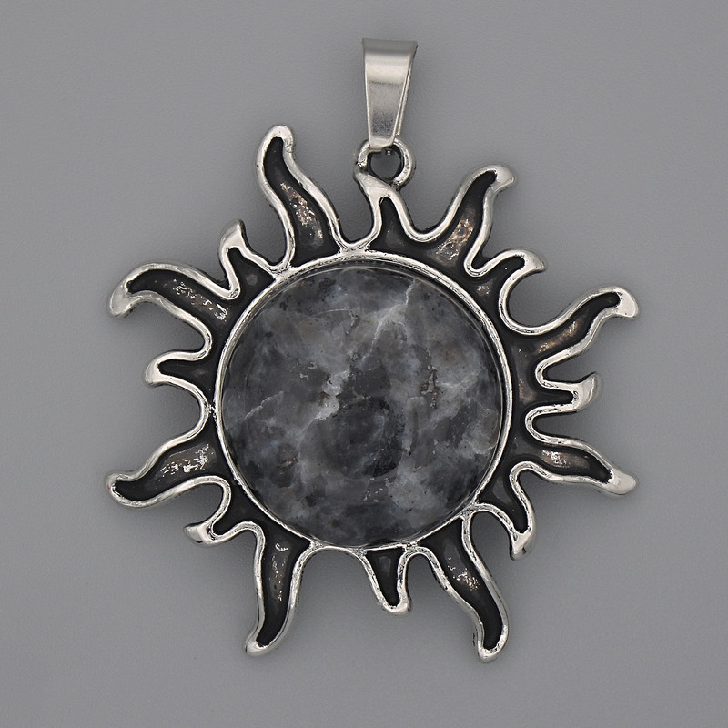 Pendant Sun Labradorite 39mm±, length 46mm±