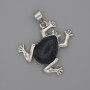 Frog Pendant Aventurine Cairo Night 29x28mm±, length 37mm±