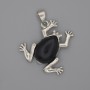 Pendant Frog Black Agate 29×28mm+-, length 37mm+-
