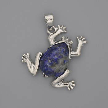 Frog Pendant with Lazurite 29×28mm±, length 37mm±