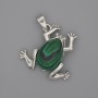 Frog Pendant Malachite 29x28mm±, length 37mm+