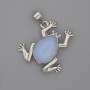 Frog Pendant Moonstone 29x28mm+-, pendant length 37mm+
