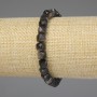 Bracelet with Silver Obsidian, faceted cube 6x6 mm, length 18 cm, elastic