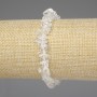 Moonstone and Rock Crystal Bead Bracelet, 7-10×2-5 mm chips, length 18 cm, stretch