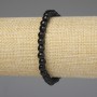Bracelet Black Agate Faceted Bead 6mm+-, length 18cm+- stretch
