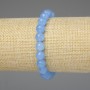 Aquamarine Bead Bracelet Smooth Round Beads 8 mm, 18 cm stretchy
