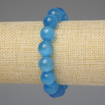 Bracelet Azure Cat's Eye Smooth Bead 2mm+-, length 18cm+- stretch