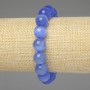Bracelet Blue Tiger's Eye Smooth Bead 12mm ±, 18cm ± length