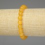 Bracelet Yellow Cat's Eye Smooth Round Beads 8mm +-, length 18cm+- stretch