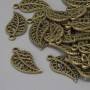 Pendant Charm Leaf Color: bronze, diameter 18x10mm± hole 1.5mm± packaging 27 pcs+