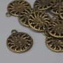 Pendant Sun Pendant Bronze Color, diameter 17×20mm±, hole in ear 2.3mm±, packaging 11 pcs