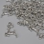 Pendant Charm Deer Color of Metal: Silver, Diameter 22×13 mm ± Hole for Earring 1.6 mm ± Pack 25 pcs