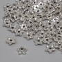 Cap-cap Findings for Bead with Metal Color Silver, diameter 5×1.5 mm± hole 1.2 mm± packaging 91 pcs