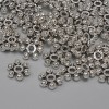 Threaded bead insert color metal silver, diameter 7×2mm± hole, diameter 1.5×6mm± packaging 44 pcs. +