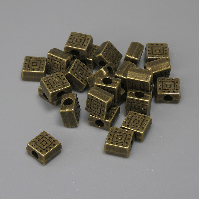 Bronze Bead Insert Jewelry Component, 6×6 mm diameter ± hole 2.3 mm ± packaging 25 pcs