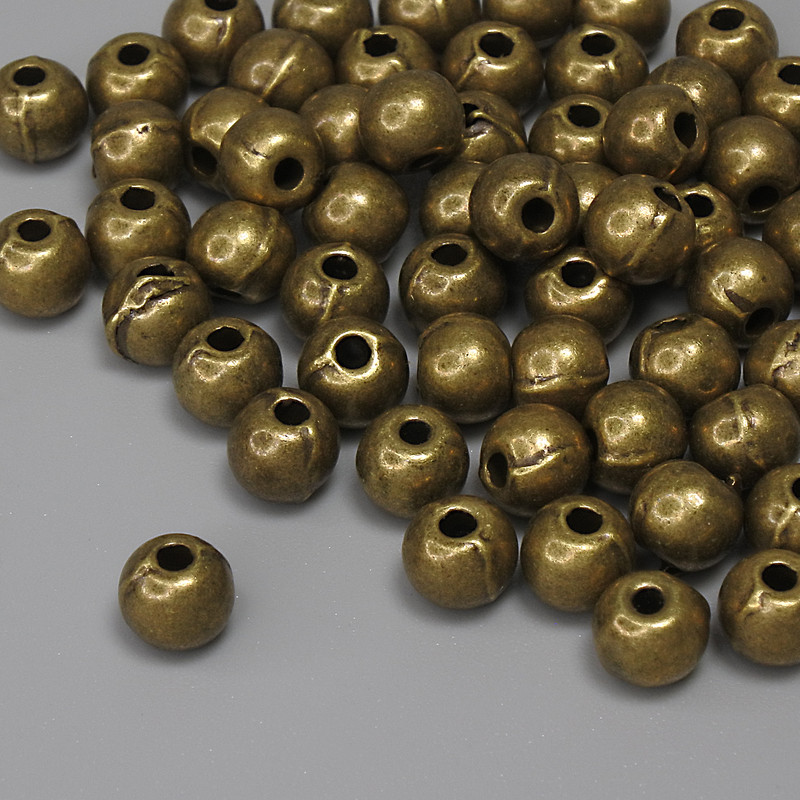 Bronze Bead Inlay Findings, 5×4 mm, hole ~1.5 mm, packaging 60 pcs