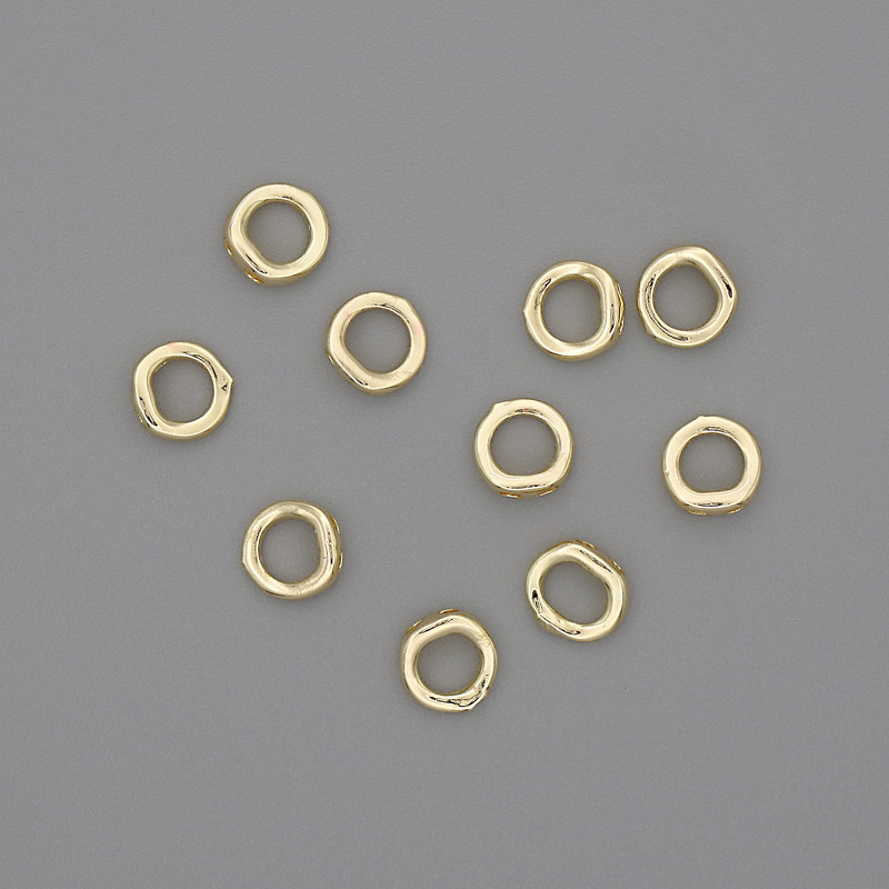 Ring protectors, non-detachable with two holes, diameter 5x2 mm ± hole, diameter 3.3 mm ± metallic gold color, pack of 10 pcs+