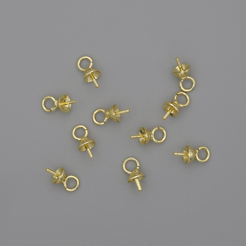 Pin stem with cap dmm, length 4×7, 5mm+- gold-tone metal 1pc