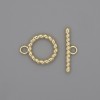 Toggle Clasps, toggle clasp, diameter 22x2, 5mm+- circle, diameter 15mm+-, hole diameter 10mm+-, gold-tone metal