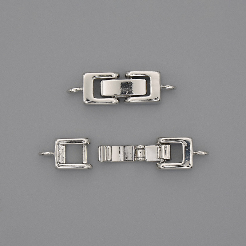 Clasp hardware, diameter 22x7mm± silver color metal