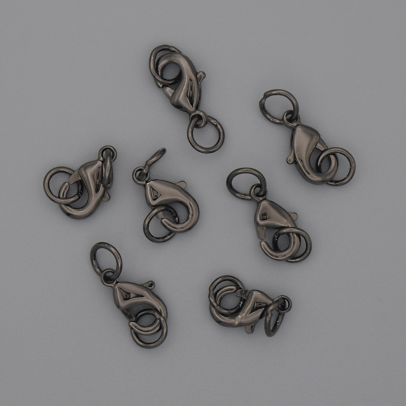 Clasp Lobster Claw 10×5 mm ± black metal color