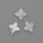Pearl Connector 15x19mm ± Silver Metal
