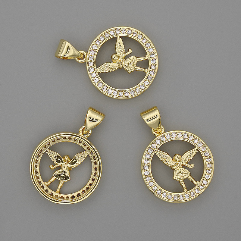 Angel Pendant 16mm+-, length 22mm+- golden metal