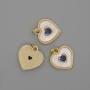 Pendant Mother-of-P pearl Heart 15x15mm+- blue crystal, length 18mm+- gold metal