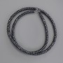 Hematite Beads Faceted Rondelle 4×2 mm ± on String, 39 cm length