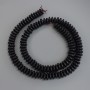 Hematite Beads, Black Color, Rondelle 8x3mm, on Thread, 40cm+