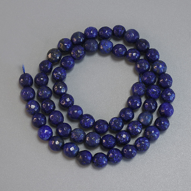 Lapis Lazuli Beads, Faceted Round 6mm, 37cm length on thread
