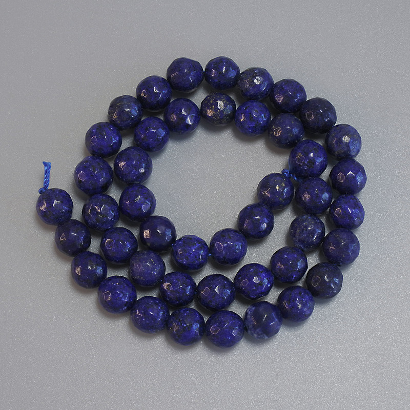 Lapis Lazuli Beads, faceted round 8mm, on thread, 36cm length