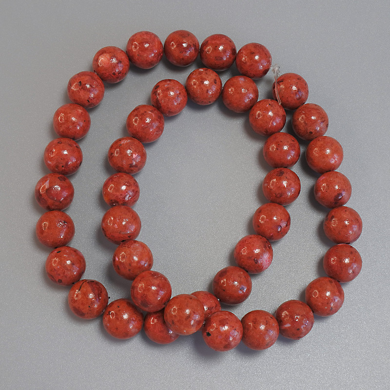 Hollow Coral Bead Sphere Beads 10mm Dia., 40cm+/- Threaded