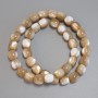 Beads Pearly Beige Barilo (Barrel-shaped) Bead, 10x9 mm, 5mm±, 40cm± length on thread
