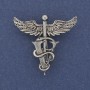 Brooch Pendant Caduceus Silver Metal 36x37mm+