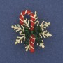 Brooch 'Snowflake with Candy' in Golden Metal 30mm +