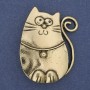 Brooch Pendant Cat Golden Metal 45×33mm+