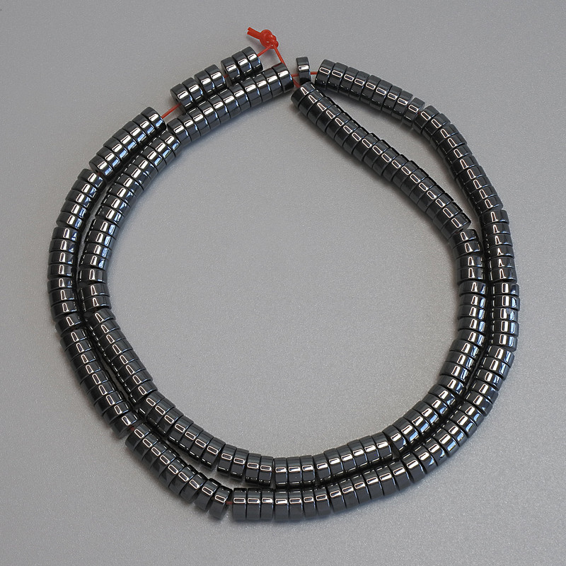 Hematite Rondelle Beads 5×2mm on Thread, 40cm+