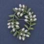 Brooch Crown of Pearls (single) enamel silver metal 47×57mm+