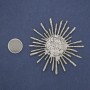 Magnetic Sun Brooch in Silver Metal 76mm+