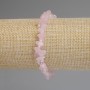 Pink Quartz Bead Bracelet 5-12x2-5mm fragments, 18cm length, elastic