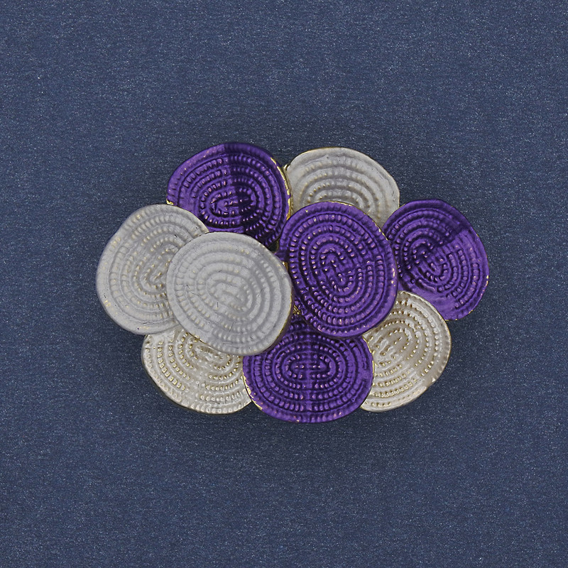 Brooch Pendant Accent 36x26mm+- color enamel golden metal