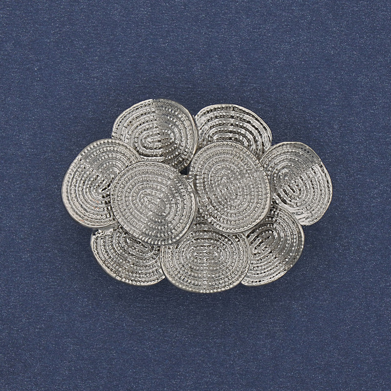Pendant Brooch Accent 36x26mm+- silver-tone metal
