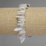Adularia Chip Needle Bead Bracelet, 12-18×2-5 mm, ±, 18 cm length (stretch)