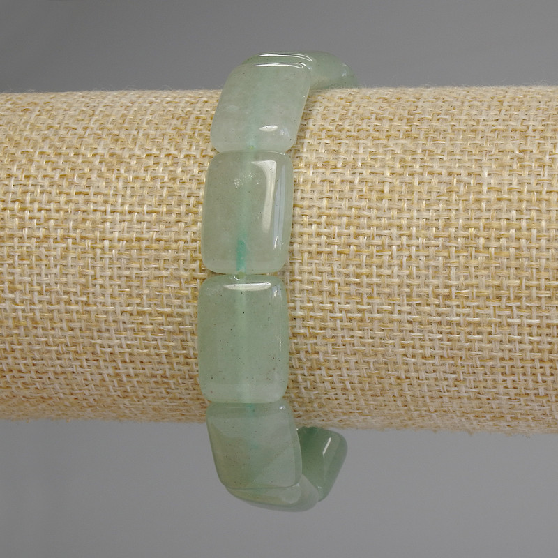 Jade Bracelet Rectangulars, diameter 18x13mm, length 18cm—stretch