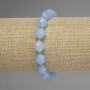 Aquamarine Bead-Style Bracelet, faceted grain shape, diameter 10x8, 5mm+- beads, 3mm+- seed beads, length 18 cm, stretch
