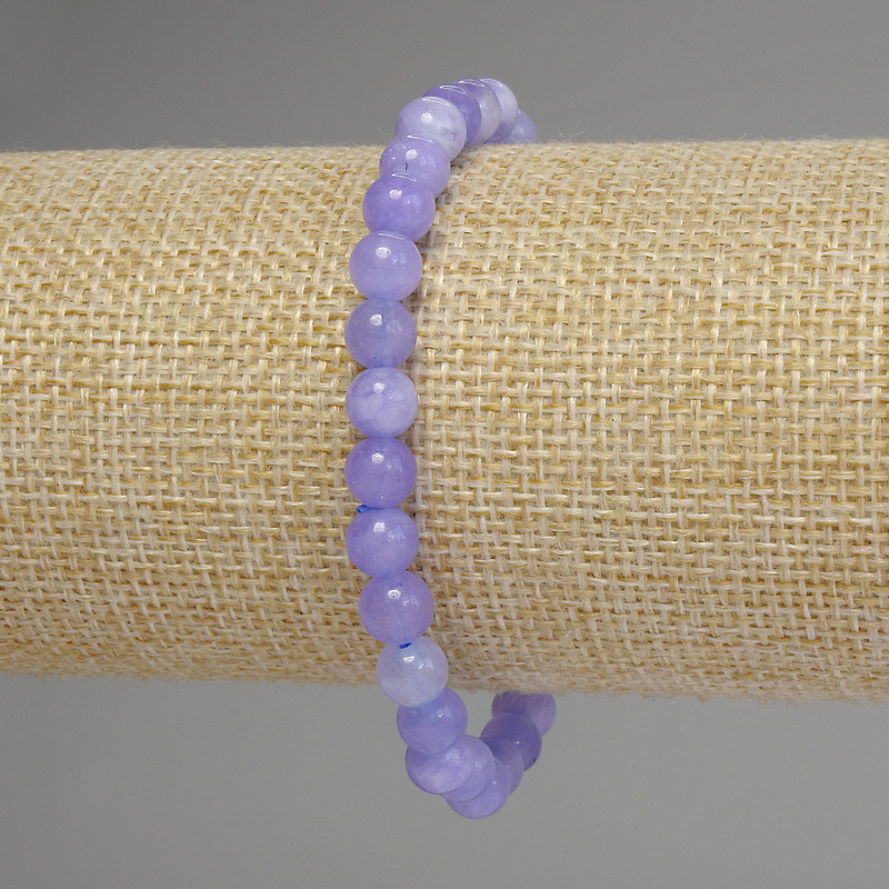Aquamarine Bracelet, smooth round beads 6mm, stretchy 18cm