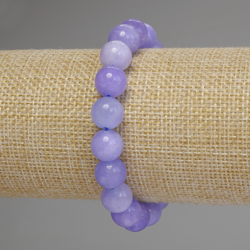 Aquamarine Bracelet Smooth Bead, 10mm diameter, 18cm length stretch