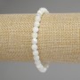 Bracelet Mother-of-P pearl smooth bead, 6mm diameter ±, length 18cm stretch