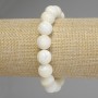 Bracelet, Mother-of-Pearl Smooth Bead, diameter 12mm±, length 18cm stretch